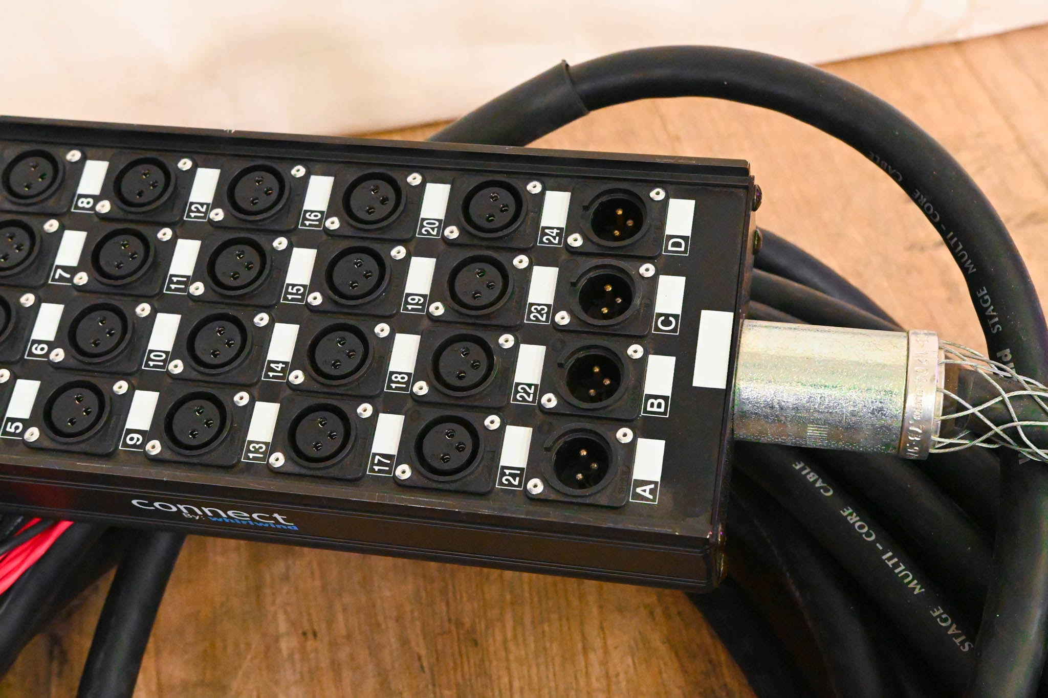 Whirlwind Connect 24x4 XLR Stage Box to Fanout Snake - 100ft