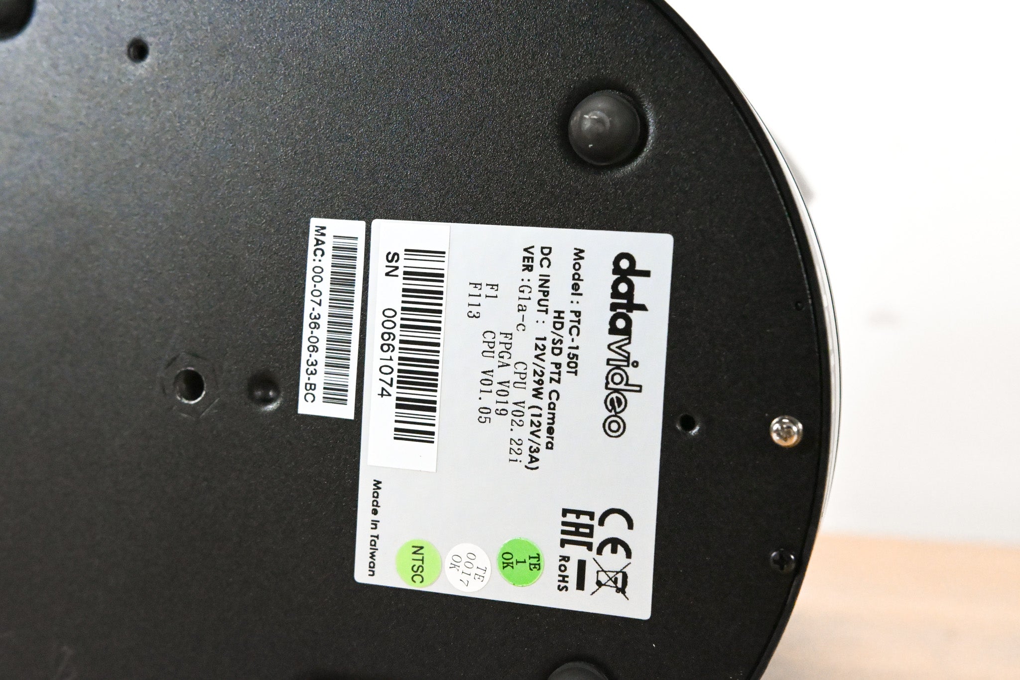 Datavideo PTC-150T HD/SD PTZ Video Camera with HDBaseT (NO POWER SUPPLY)