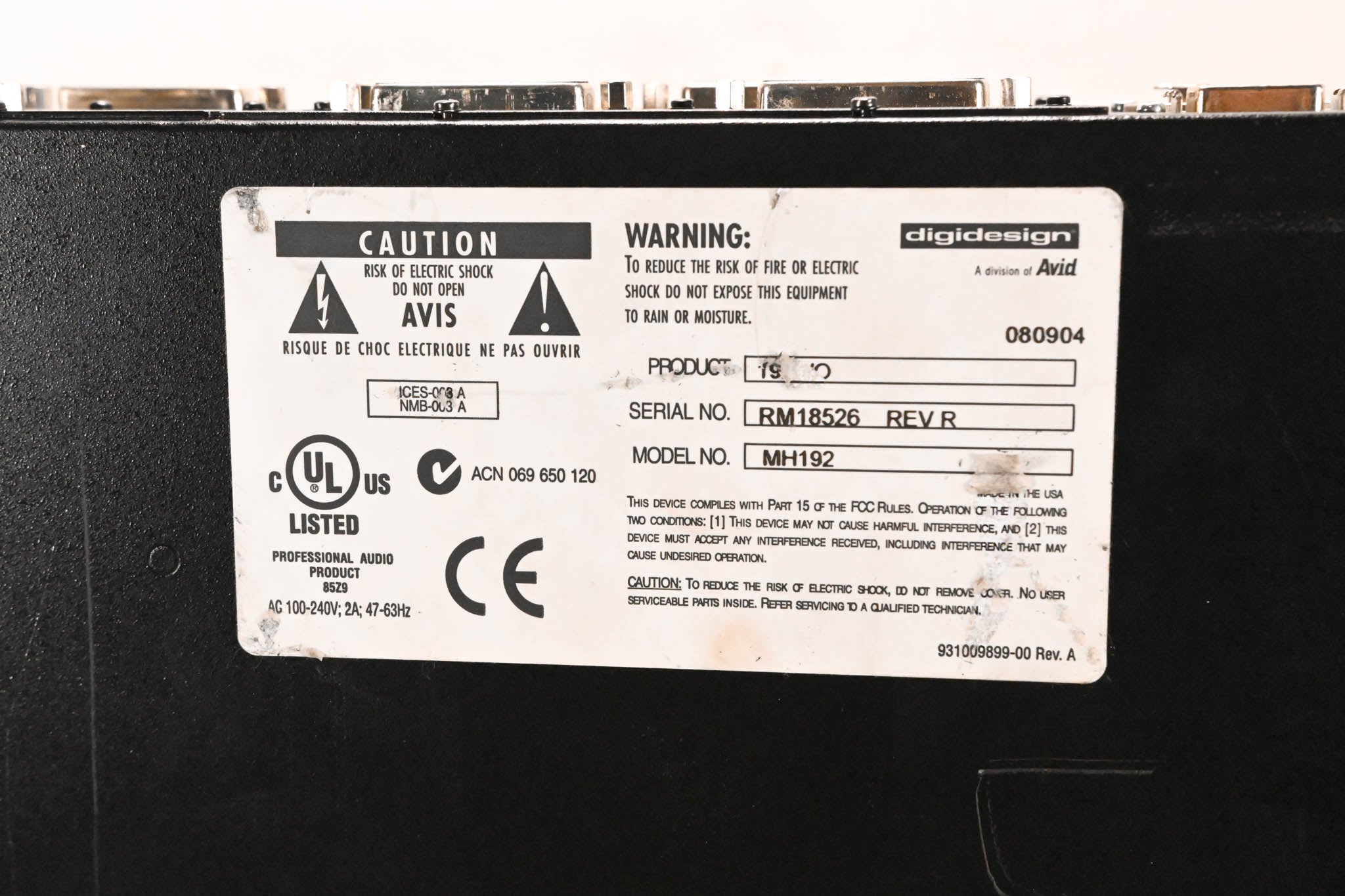 Digidesign 192 I/O Digital Recording Interface