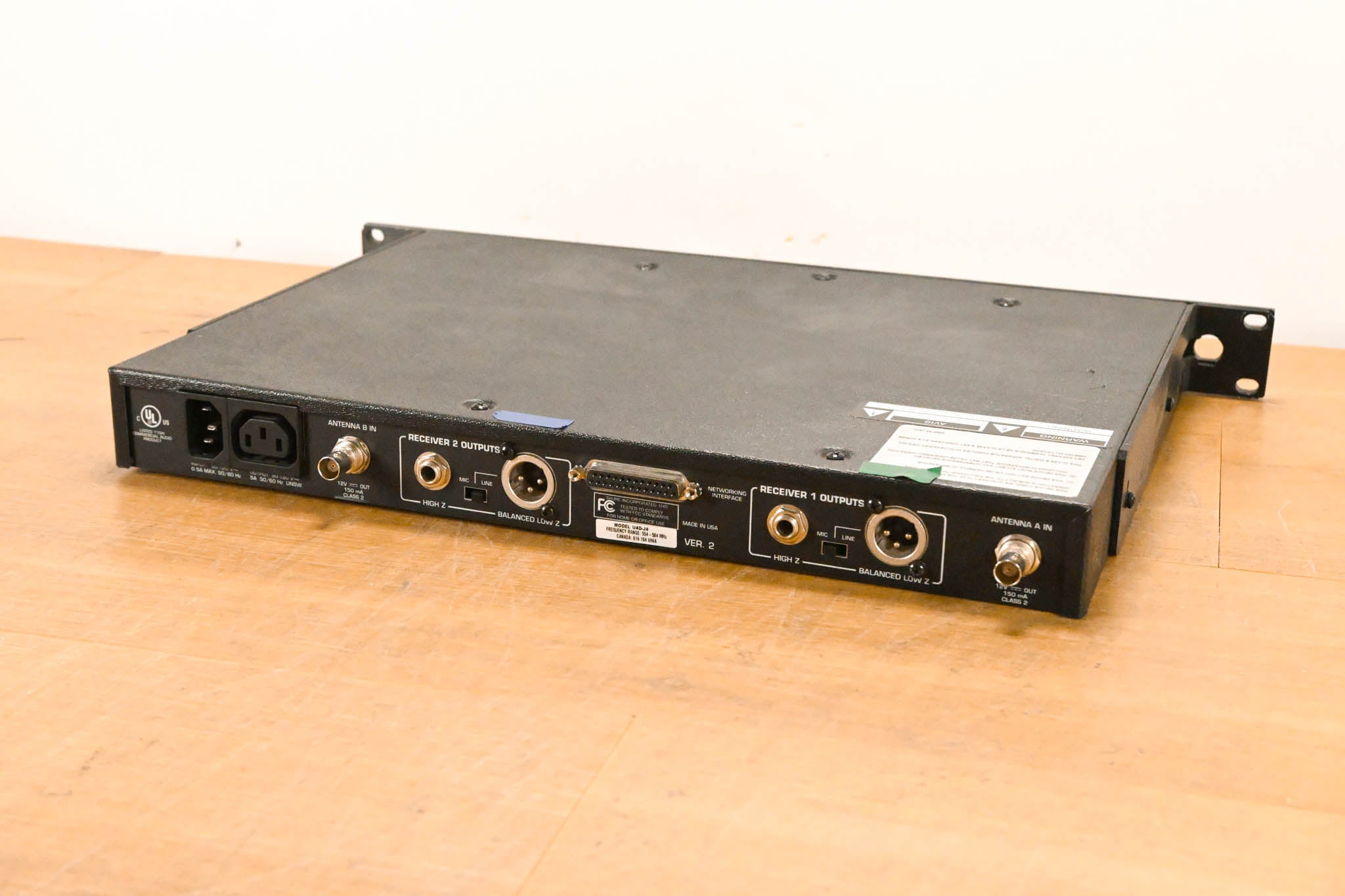Shure U4D-J4 Dual-Channel Wireless Receiver with U1 Bodypack - J4 Band