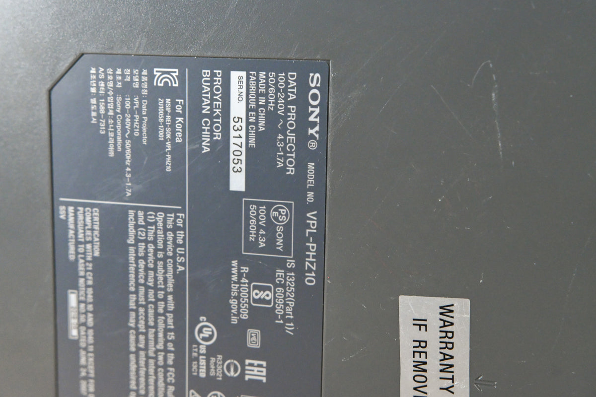 Sony VPL-PHZ10 5000-Lumen WUXGA Laser Projector