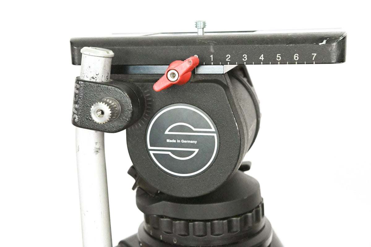 Sachtler DV-12 Fluid Head w/ Speed Lock CF Tripod & Mid-Level Spreader