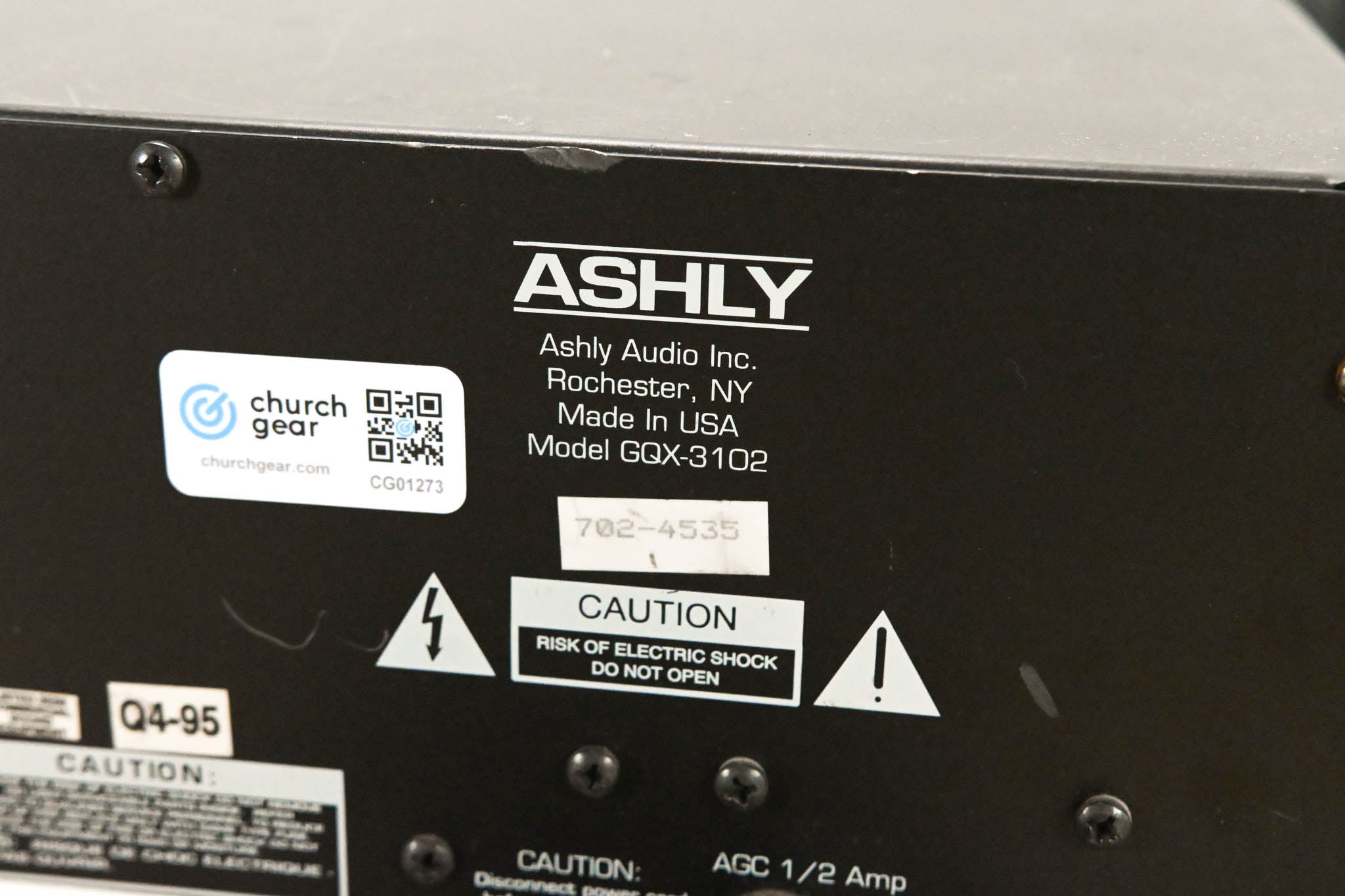 Ashly GQX-3102 2-Channel 31-Band Graphic Equalizer