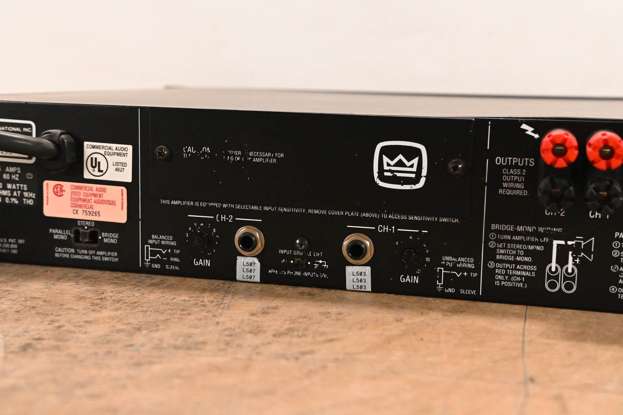 Crown 800 CSL 2-Channel Power Amplifier
