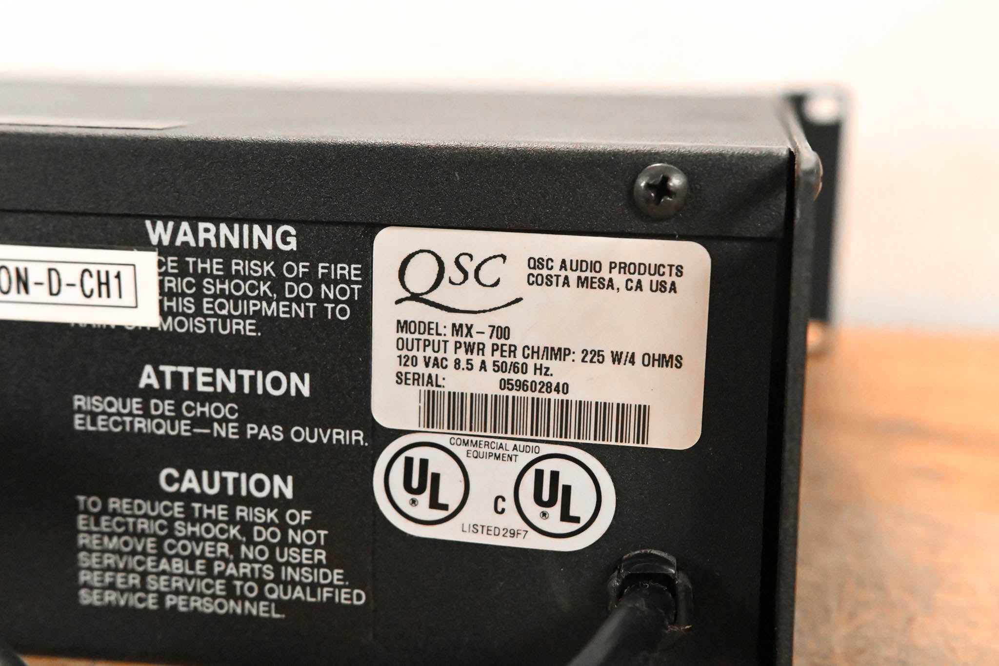 QSC MX 700 2-Channel Power Amplifier