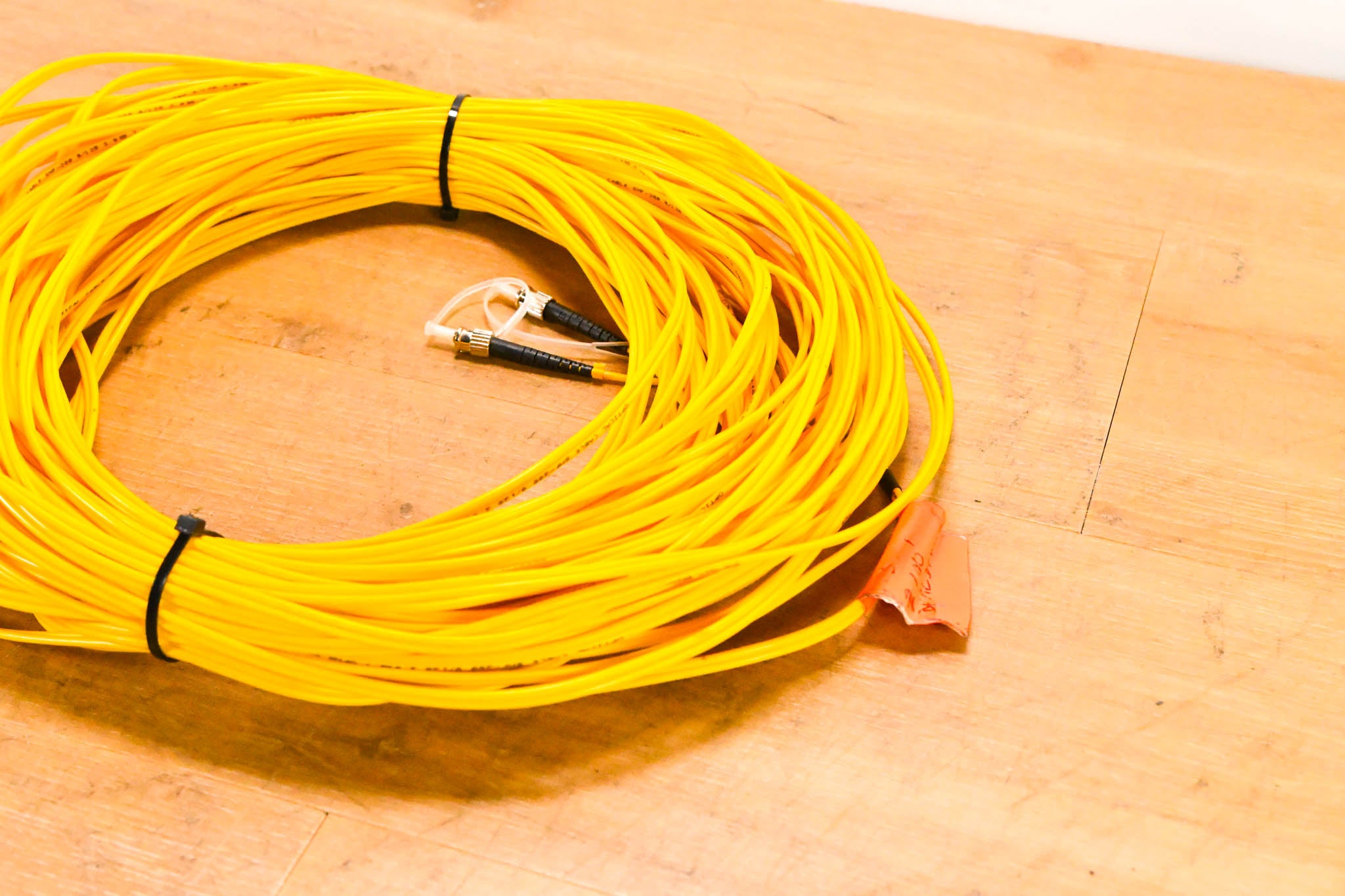 Unbranded ST-ST SMF-28e Single Mode Duplex Fiber Optic Cable - 100'