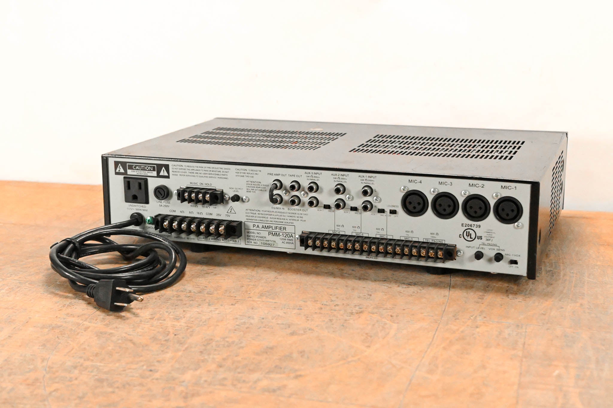 Speco Technologies PMM120A 120W PA Mixer Power Amplifier with 6 Inputs