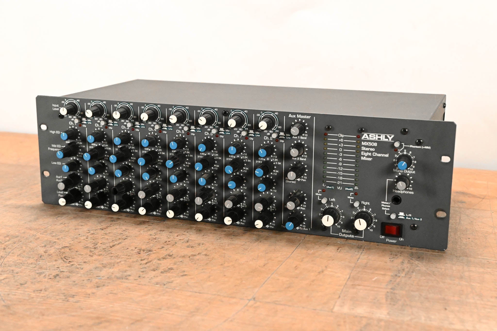 Ashly MX-508 8-Input Stereo Rack-Mountable Mic/Line Mixer