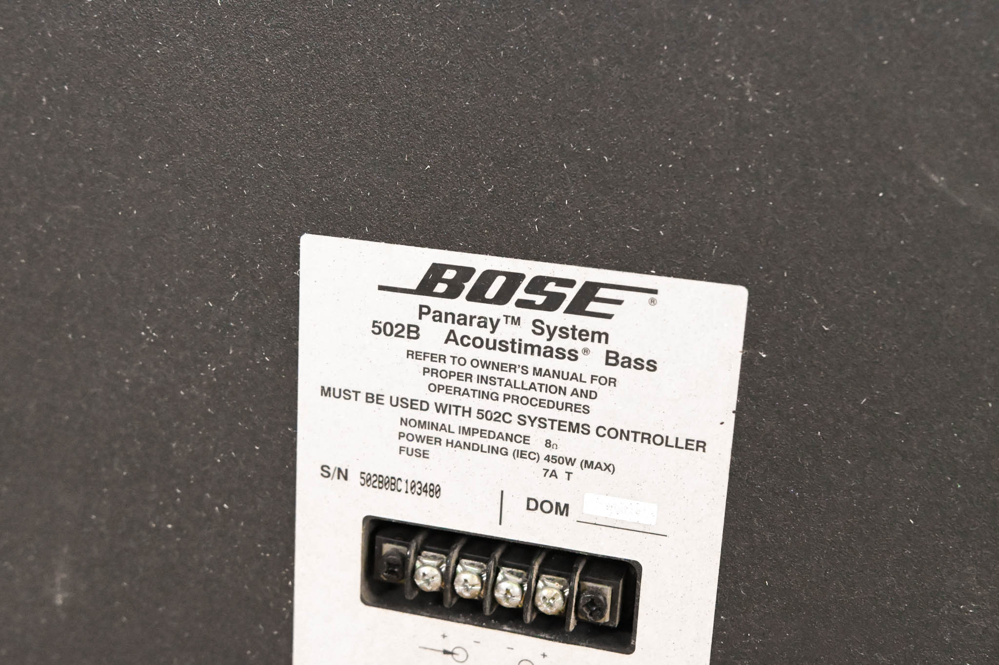 Bose Panaray 502B Portable Acoustimass Bass Enclosure