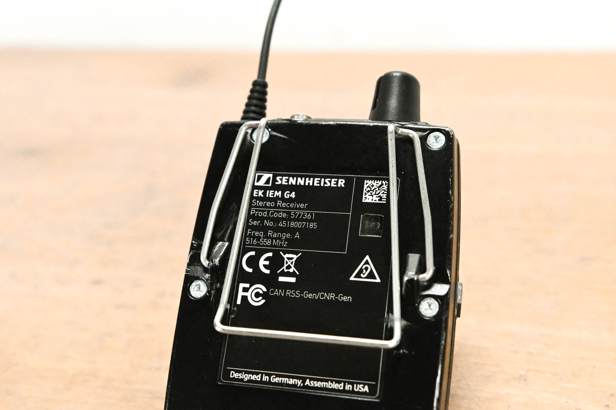 Sennheiser EK IEM G4 Wireless Bodypack Receiver - A Range: 516-558 MHz