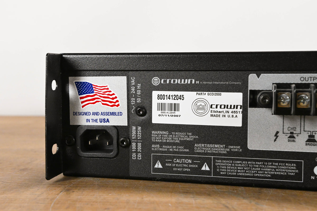 Crown CDi 2000 2-Channel 800W 70V Power Amplifier