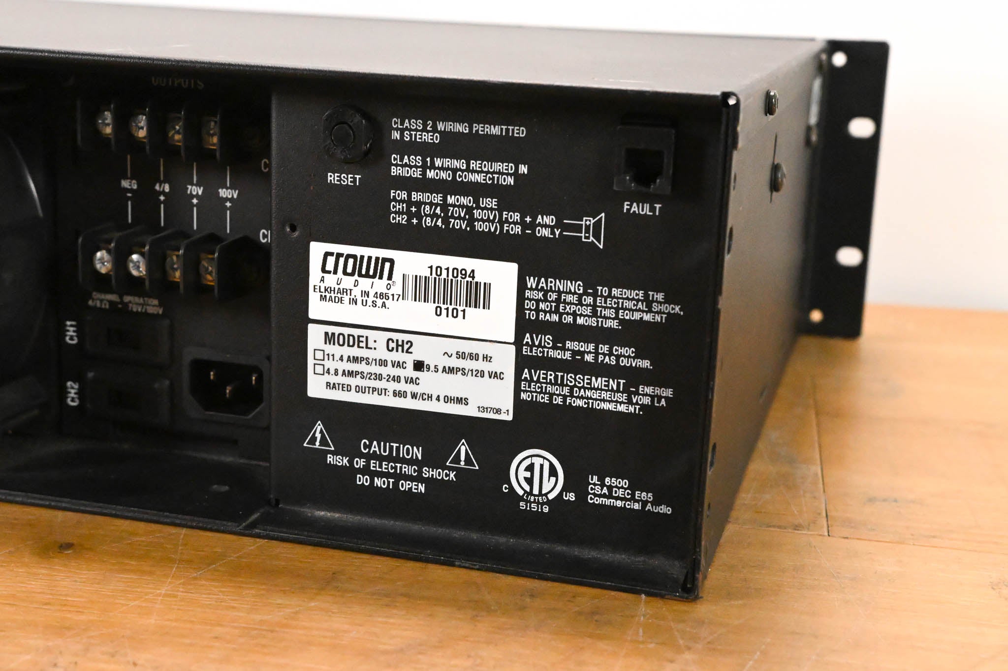 Crown CH2 Contractor Series 2-Channel Power Amplifier