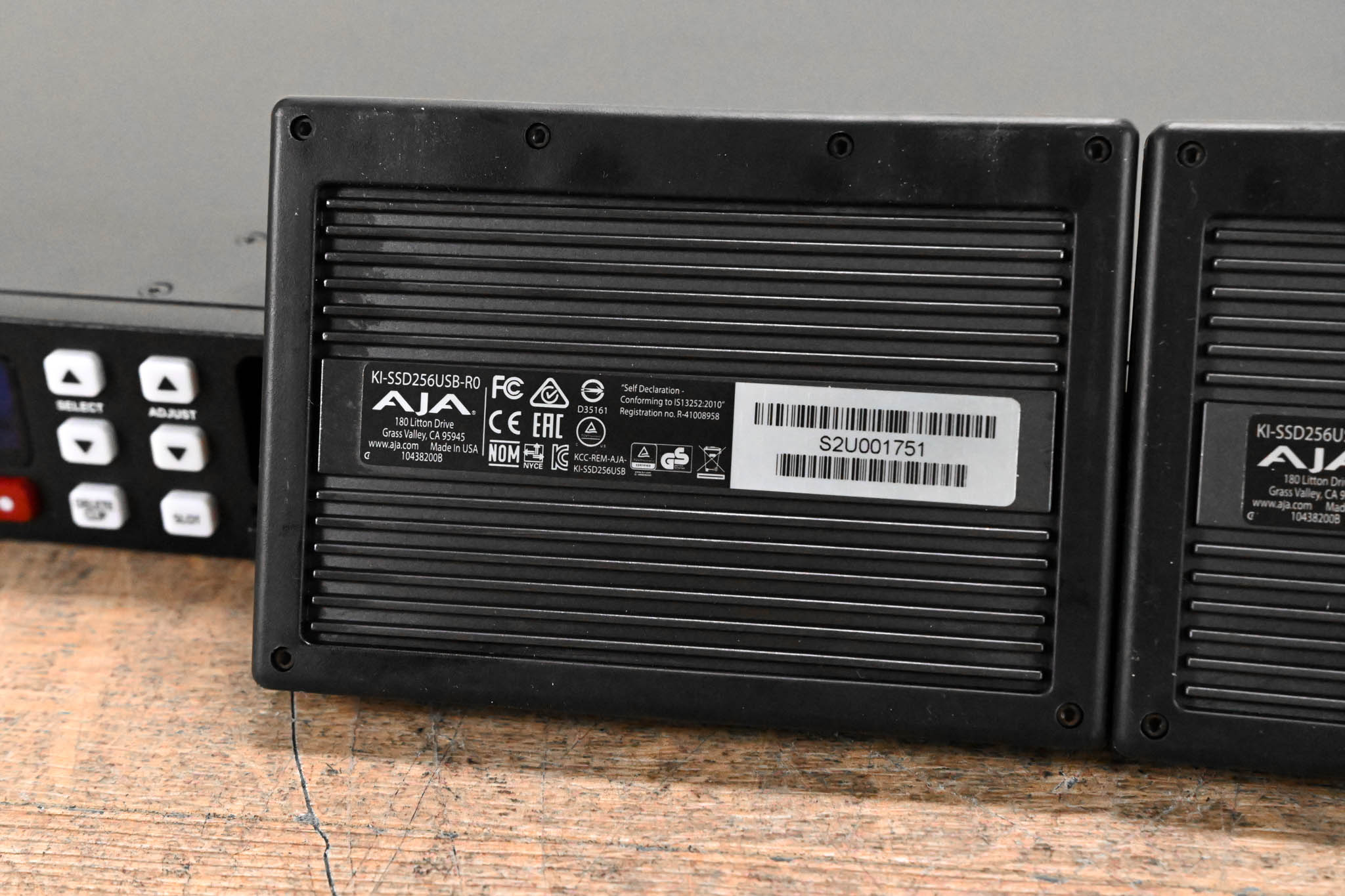 AJA Ki Pro Rack Video Recorder and Player with two 256GB KiStor Modules