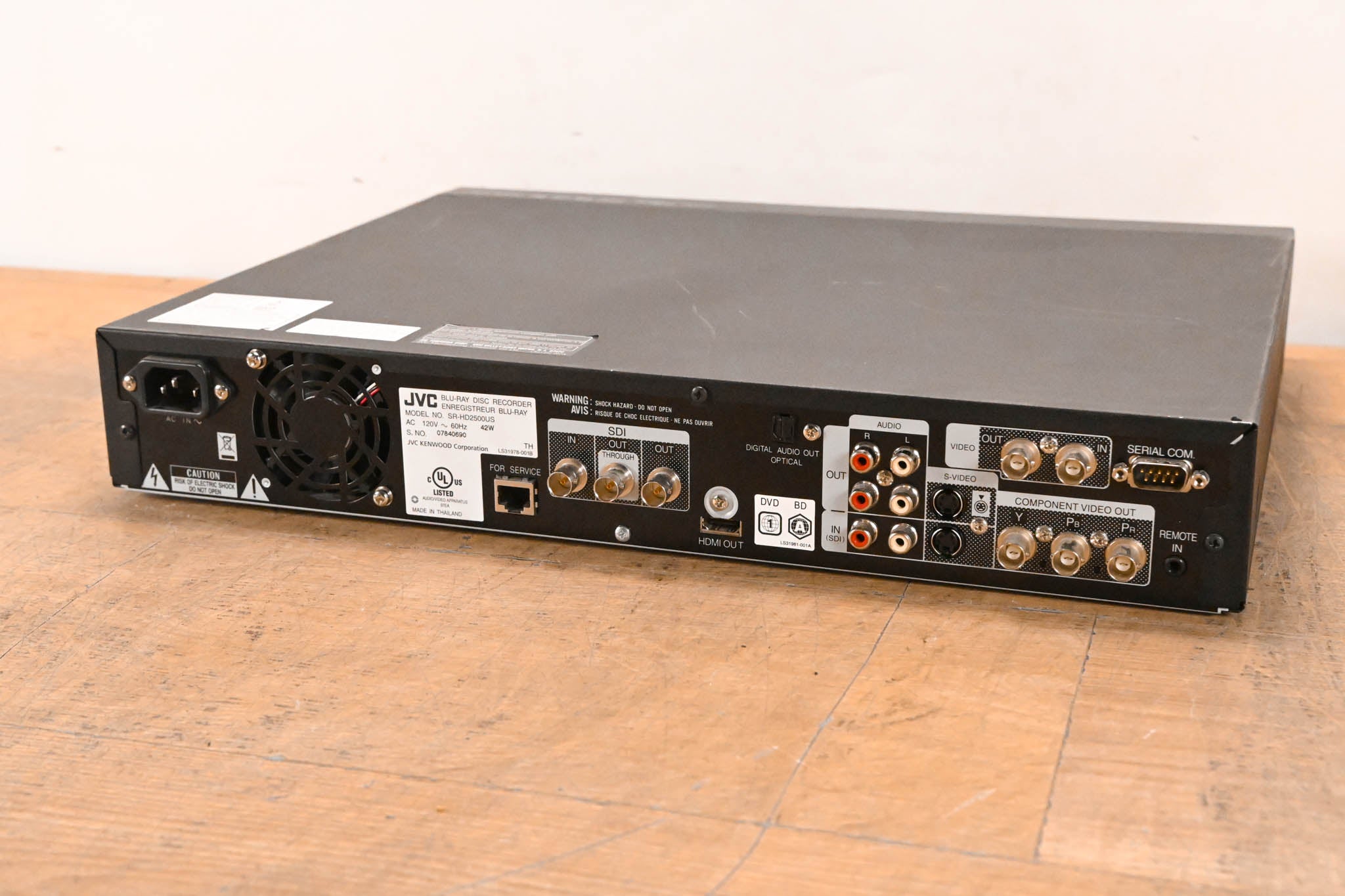 JVC SR-HD2500US Blu-Ray Disc & HDD Recorder with HD-SDI