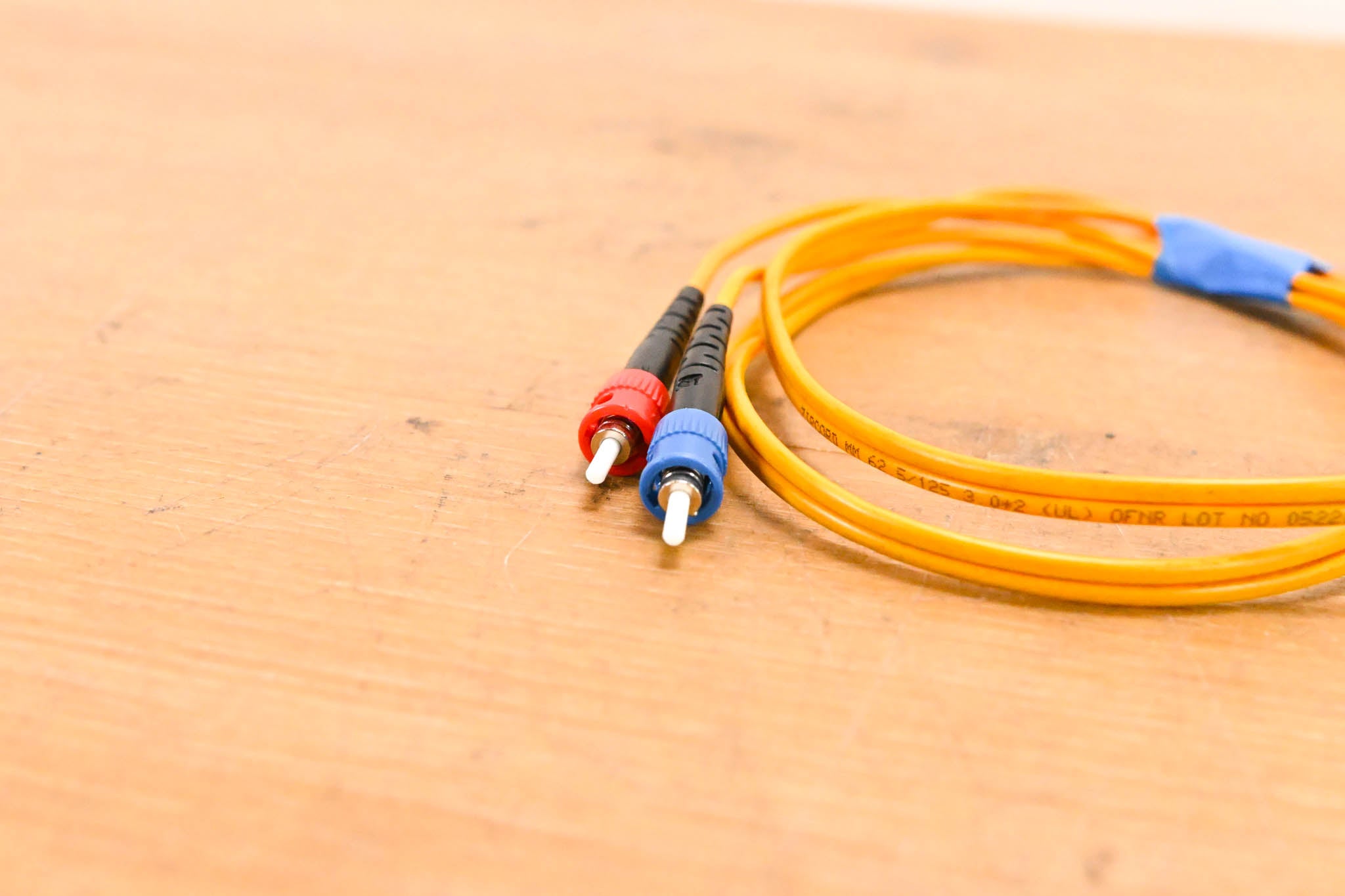 Unbranded ST-ST Fiber Optic Duplex Patch Cable - 3'
