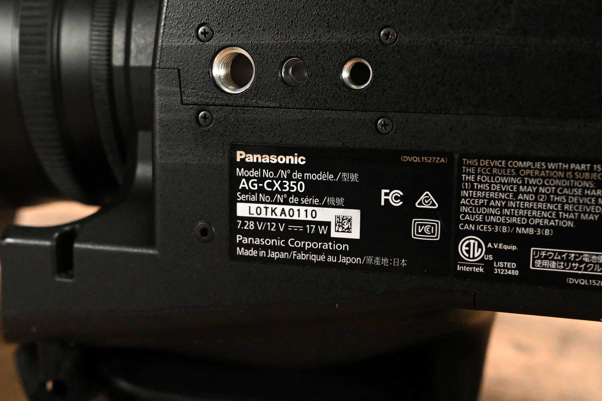 Panasonic AG-CX350 4K Handheld Camcorder