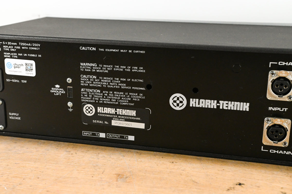 Klark Teknik DN360 2-Channel 30-Band 1/3 Octave Analog Graphic Equalizer
