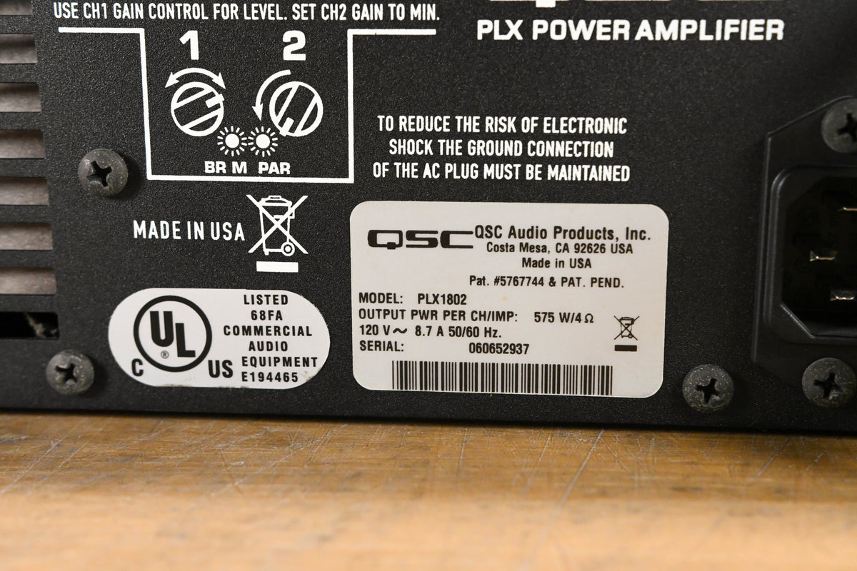 QSC PLX1802 2-Channel Power Amplifier
