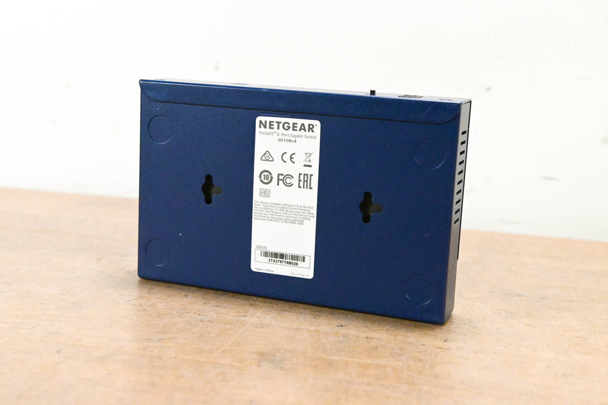 NETGEAR GS108 v4 8-Port Gigabit Unmanaged Switch (NO POWER SUPPLY)