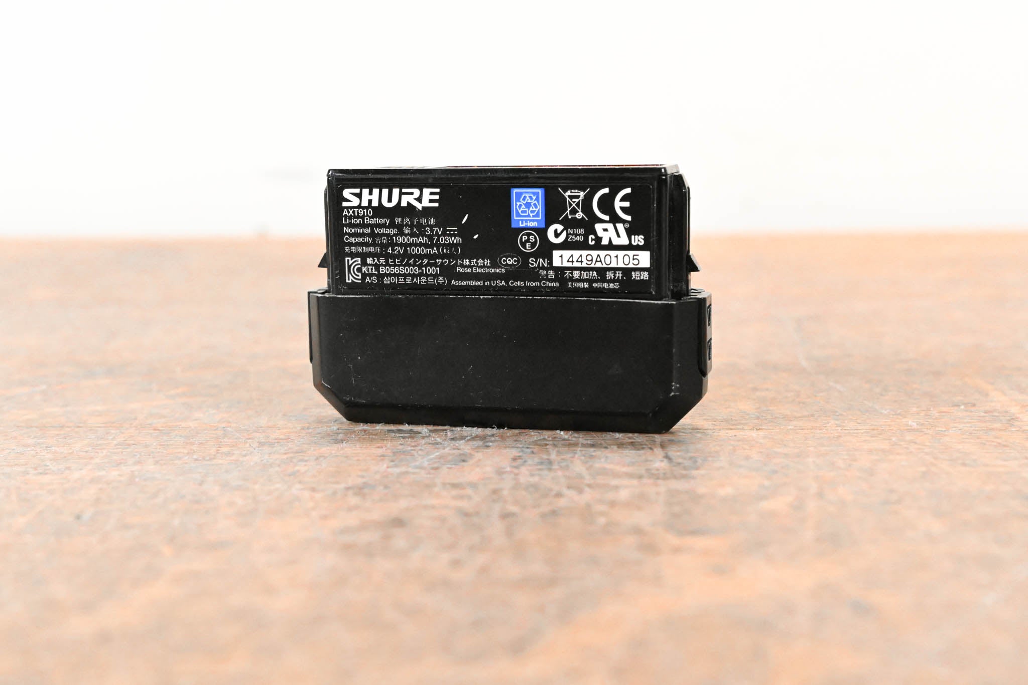 Shure AXT910 Axient Bodypack Rechargeable Battery