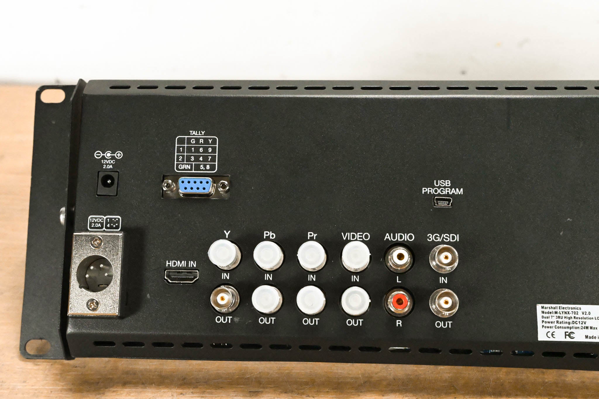 Marshall M-LYNX-702 V2.0 Dual 7" Rackmount LCD Display (NO POWER SUPPLY)