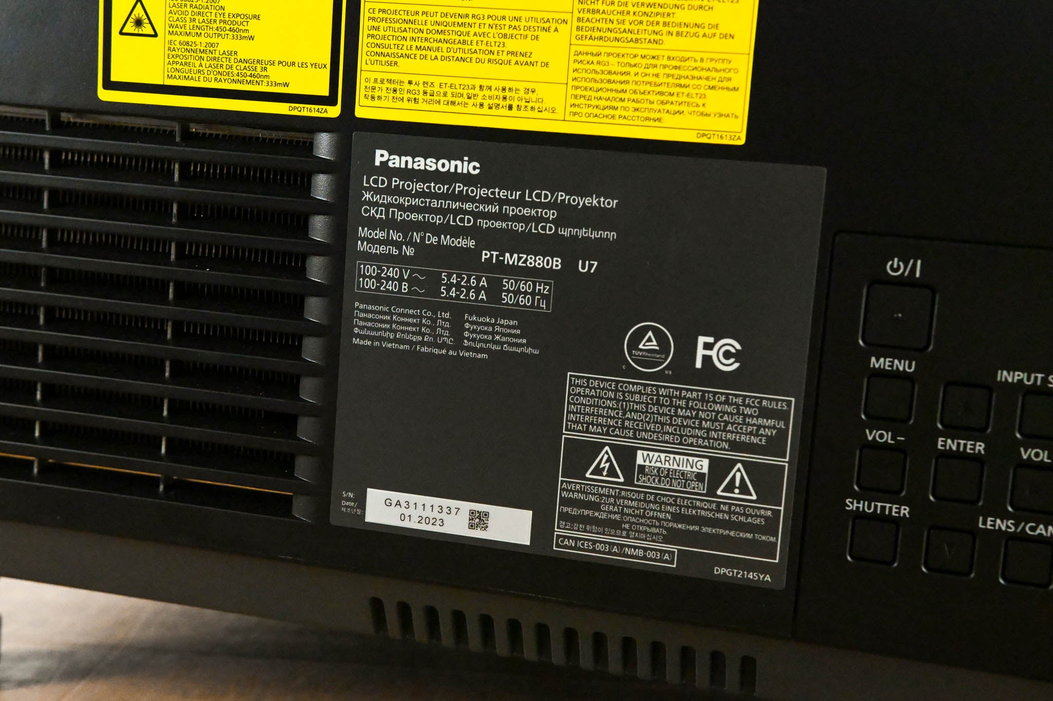 Panasonic PT-MZ880BU7 8000-Lumen WUXGA Laser 3LCD Projector w/ Lens