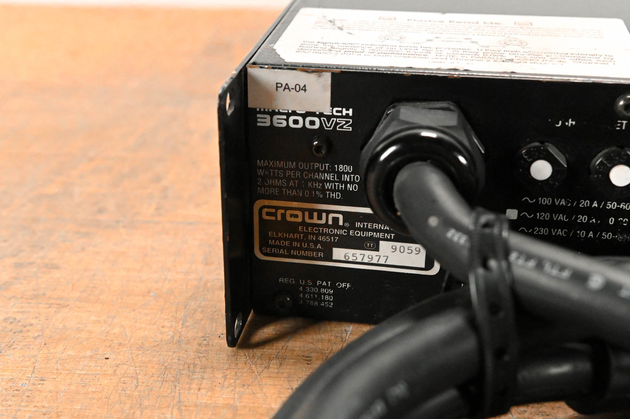 Crown Macro-Tech 3600VZ 2-Channel Power Amplifier