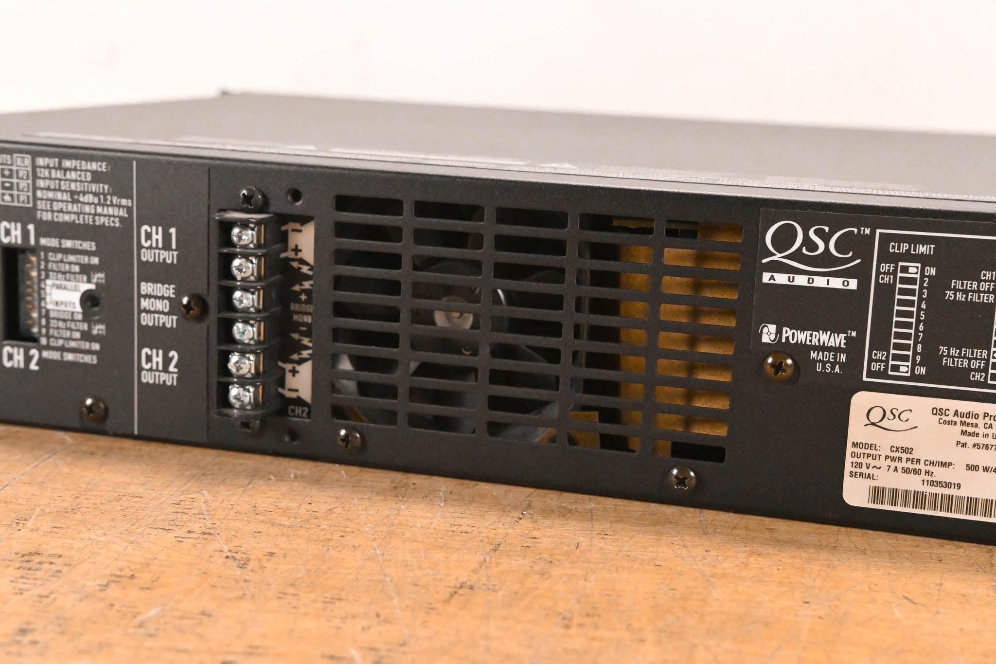 QSC CX502 2-Channel Power Amplifier