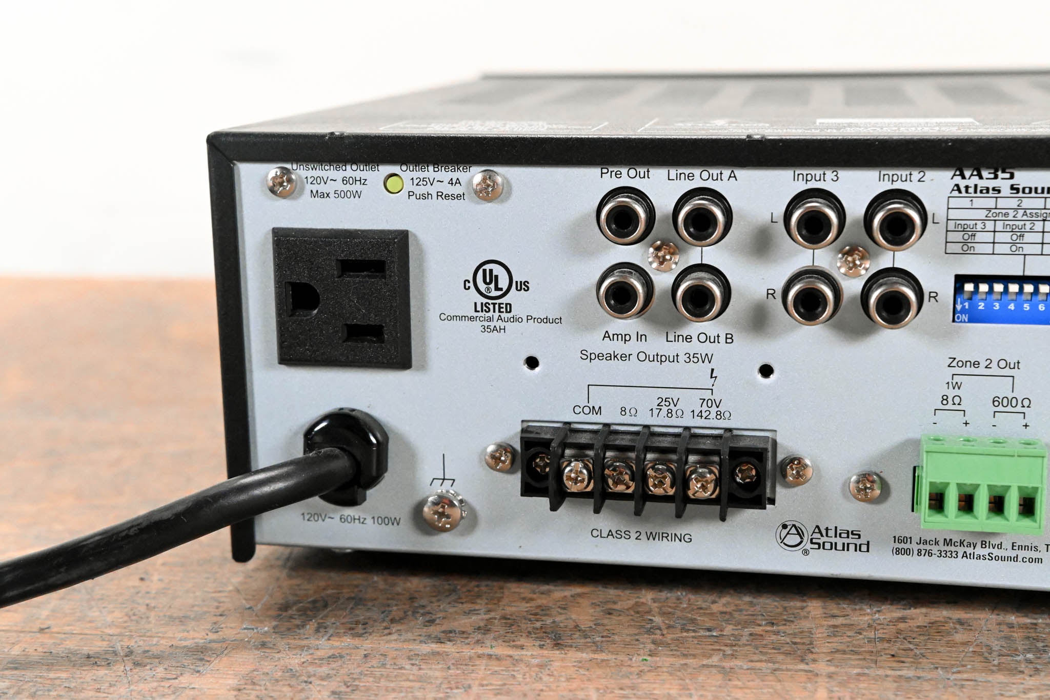 Atlas Sound AA35 3-Input 35W Mixer Amplifier