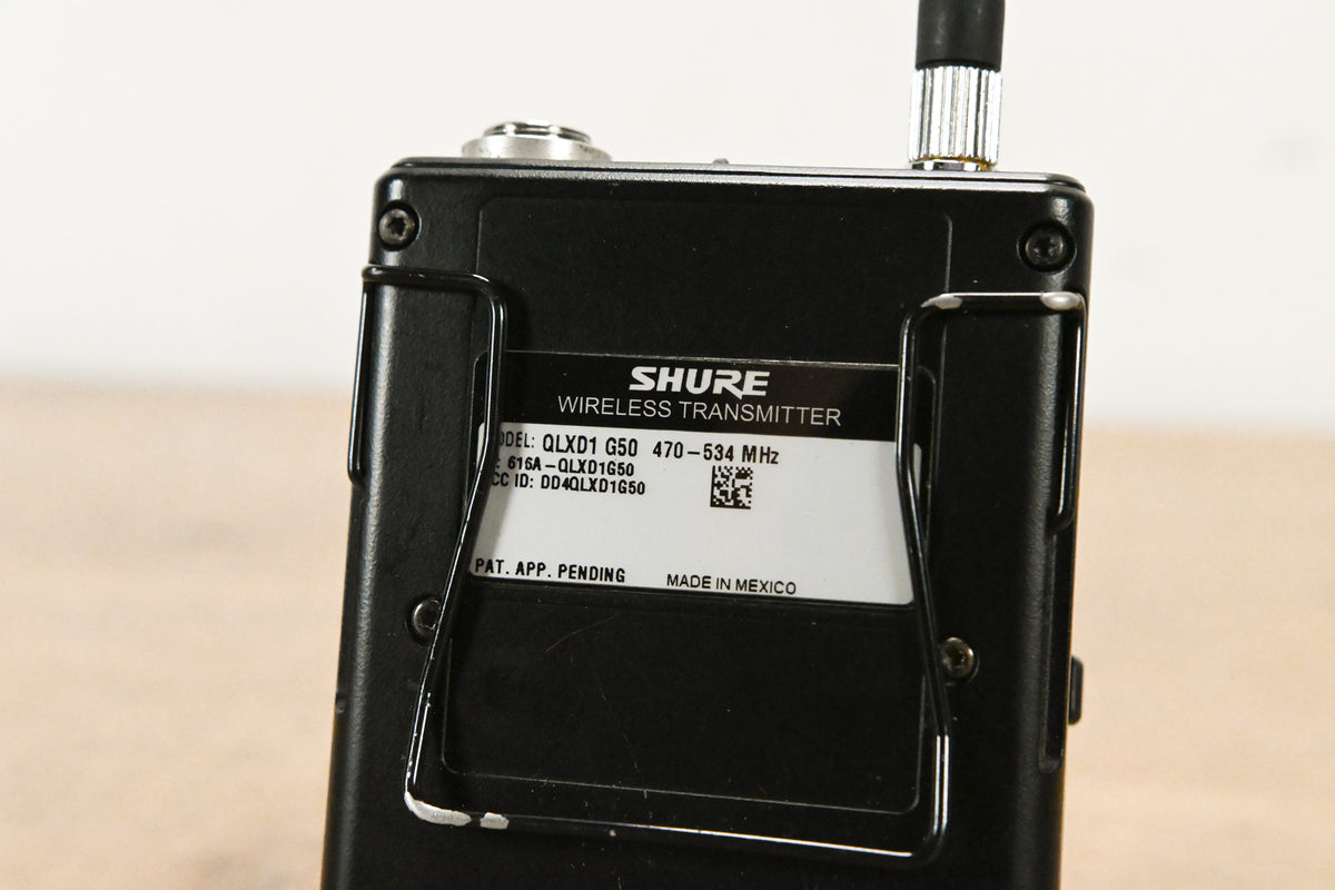 Shure QLXD1 Digital Wireless Bodypack Transmitter G50 Band: 470-534 MHz