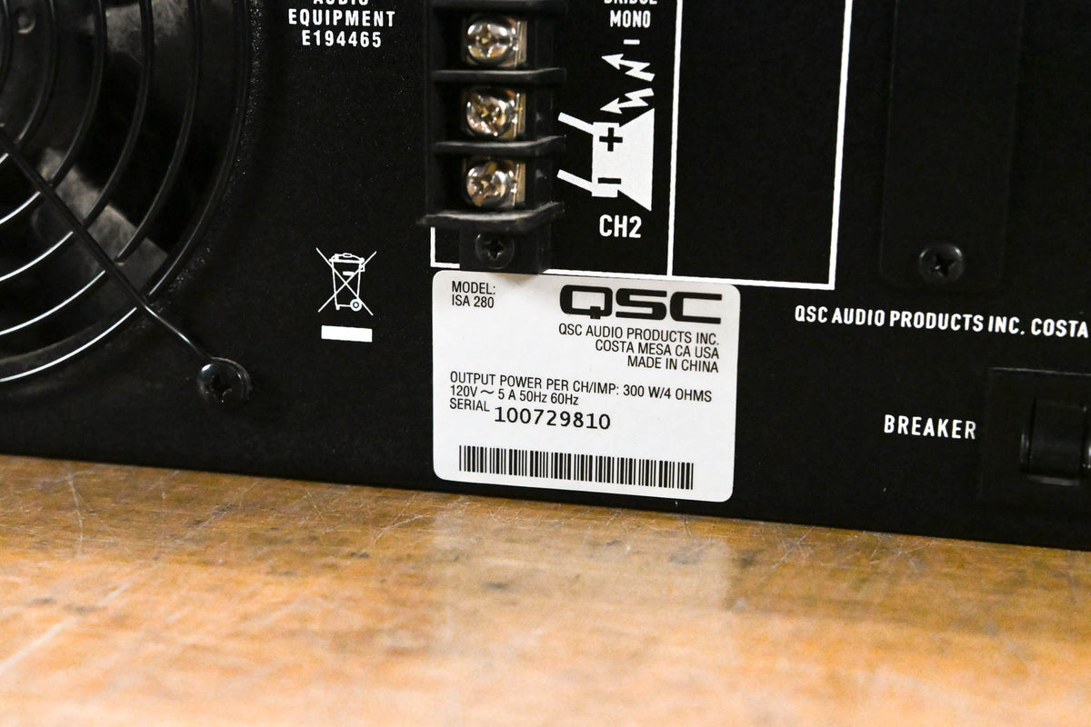 QSC ISA280 2-Channel Installation Power Amplifier