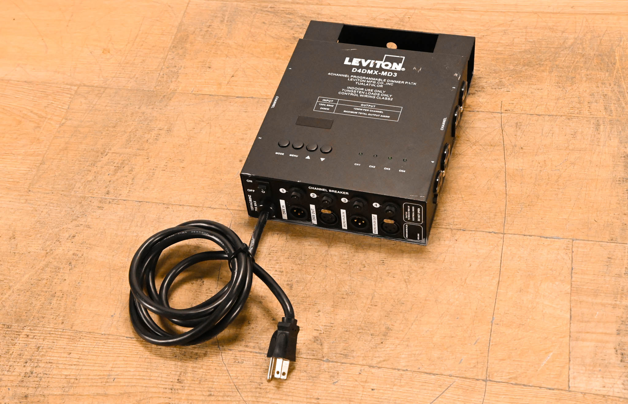 Leviton D4DMX-MD3 4-Channel Programmable Dimmer Pack