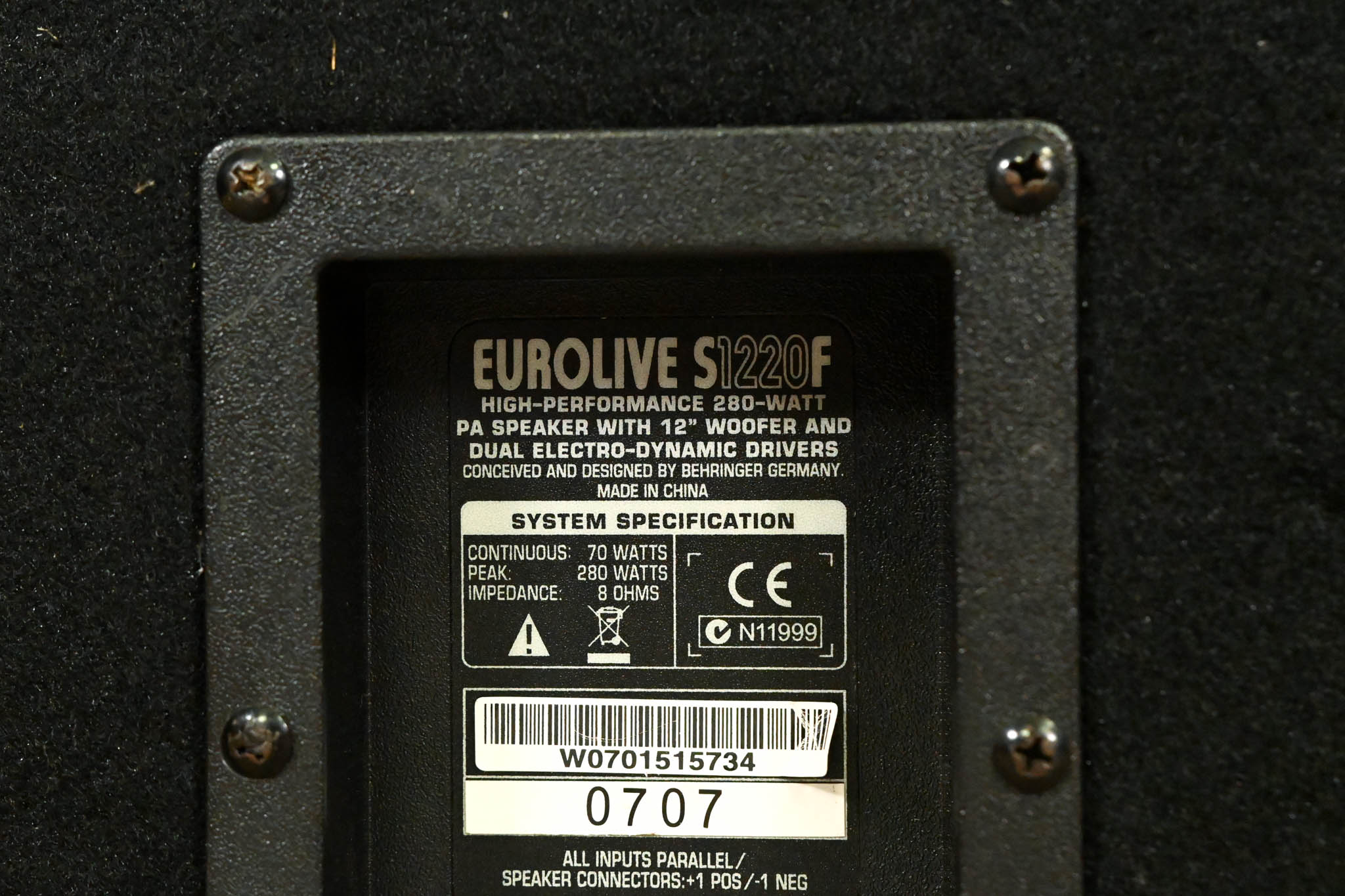 Behringer EUROLIVE S1220F 280W Floor Monitor with 12" Woofer