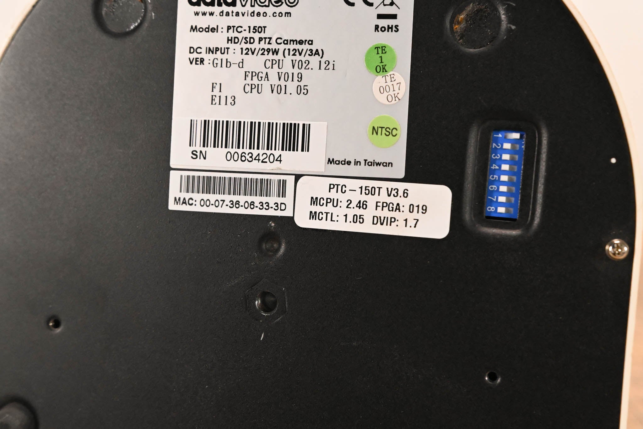 Datavideo PTC-150T HD/SD PTZ Video Camera with HDBaseT (NO POWER SUPPLY)