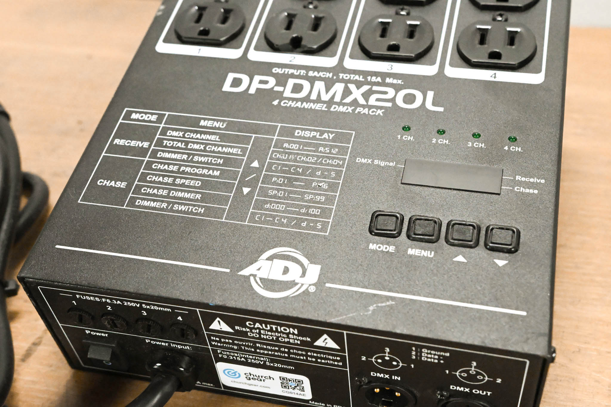 American DJ DP-DMX20L Four-Channel DMX Dimmer Pack
