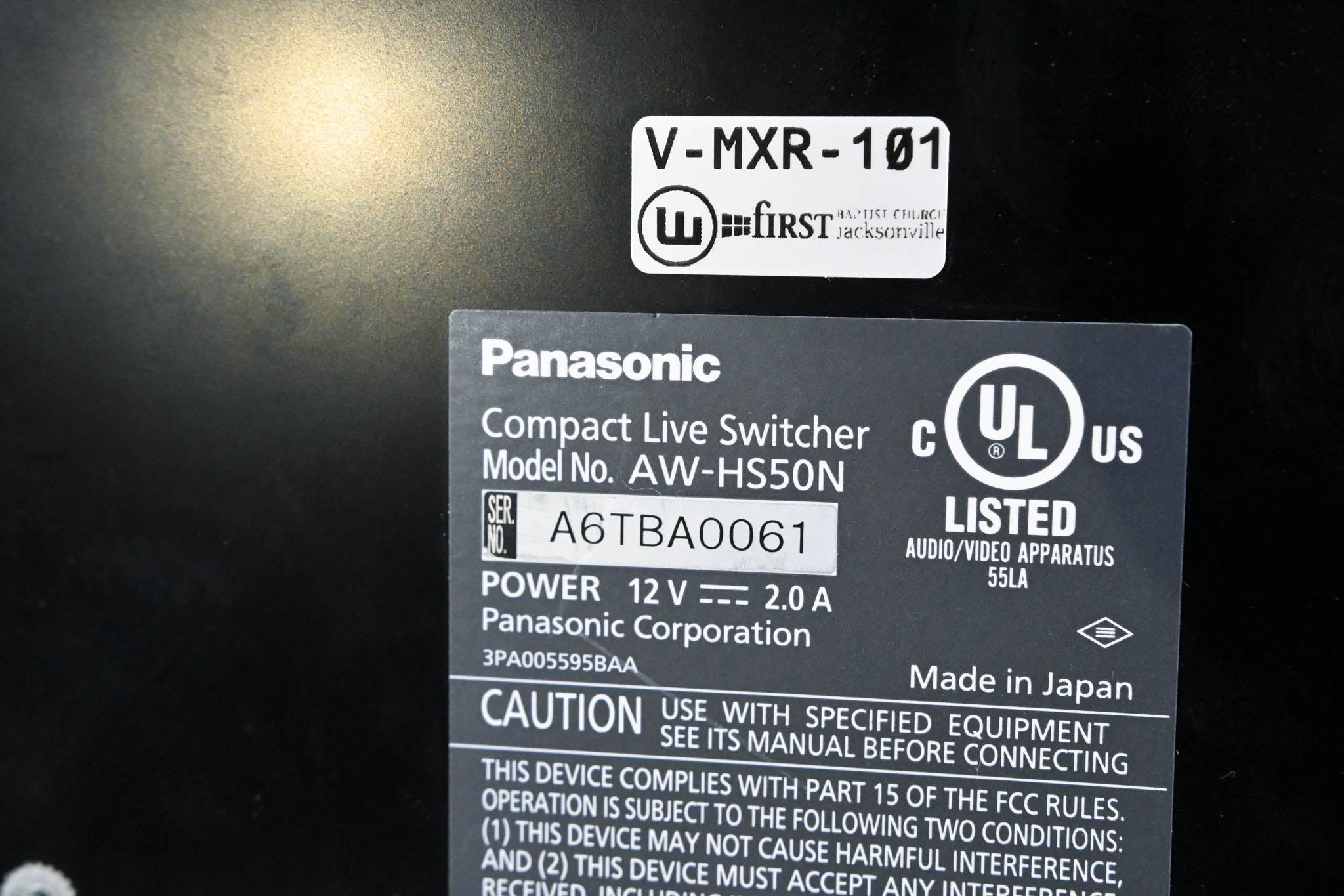 Panasonic AW-HS50 Compact HD/SD Live Video Switcher (NO POWER SUPPLY)