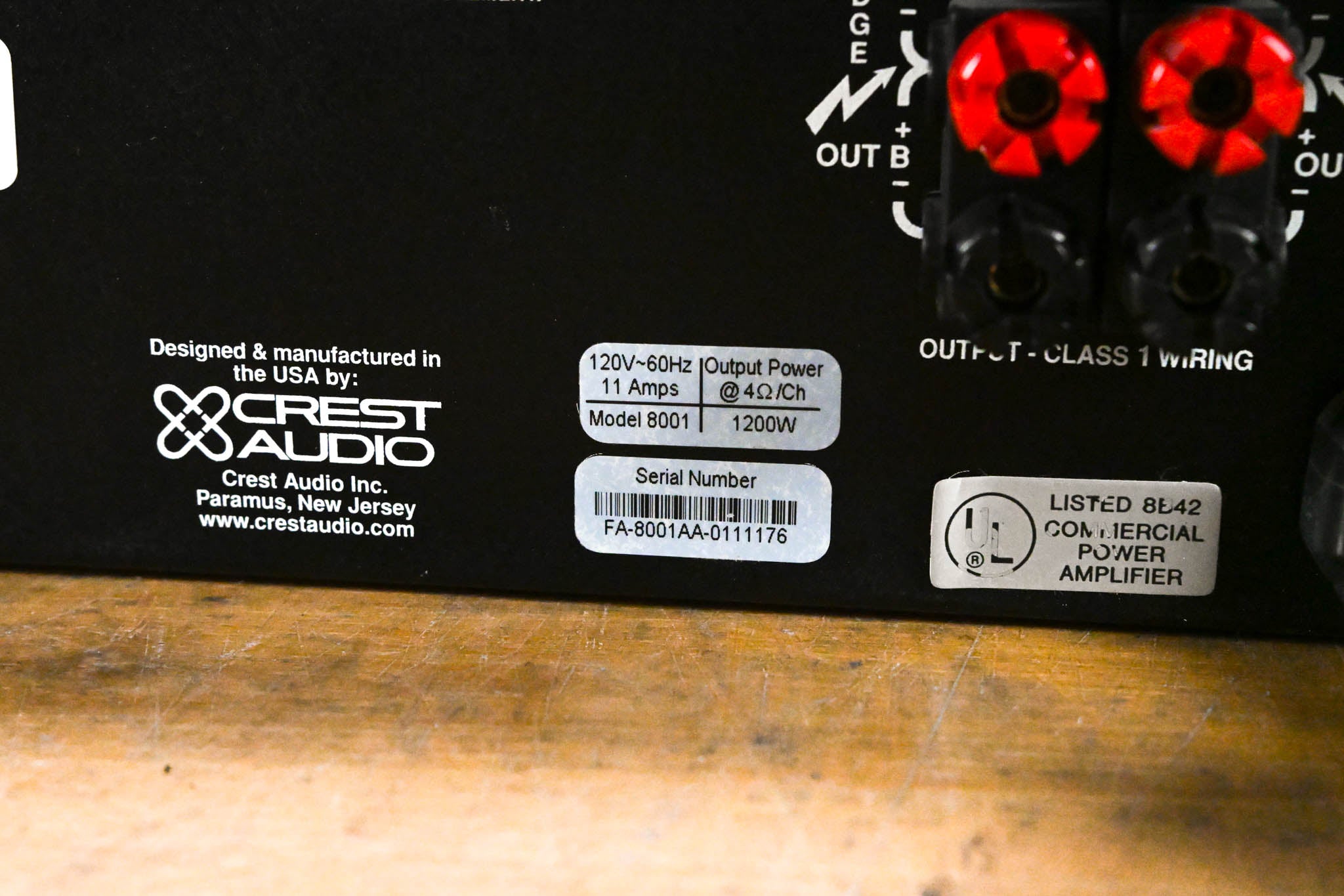 Crest Audio 8001 2-Channel Power Amplifier