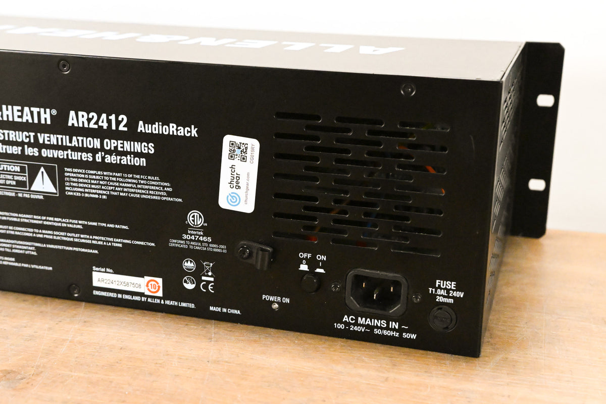 Allen & Heath AR2412 24x12 AudioRack for Qu, Avantis, and SQ Mixers