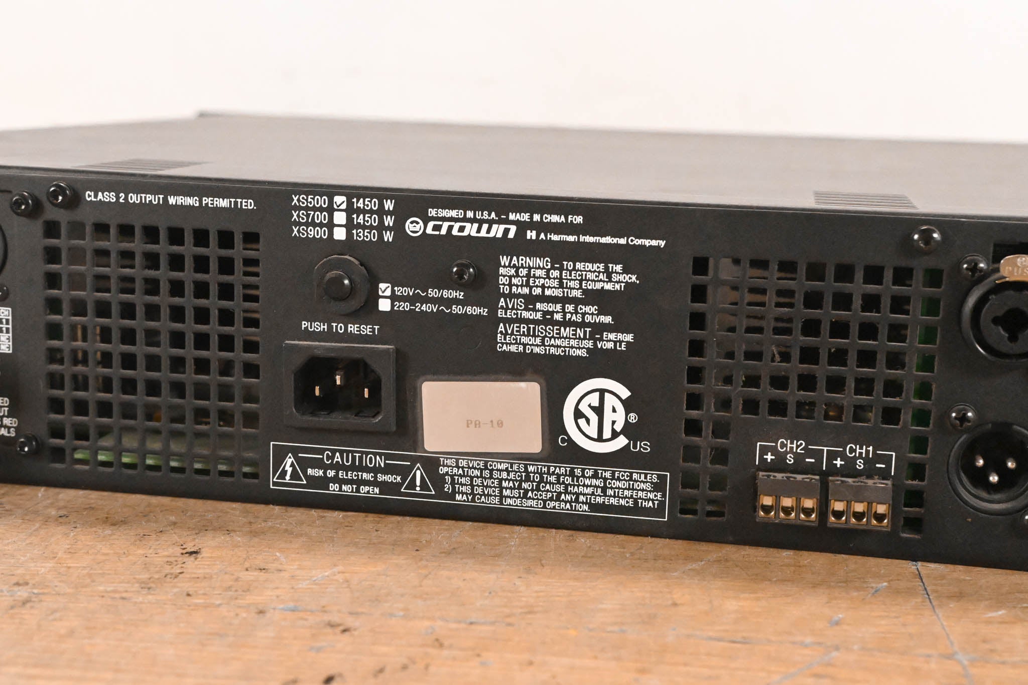 Crown Xs500 2-Channel Power Amplifier