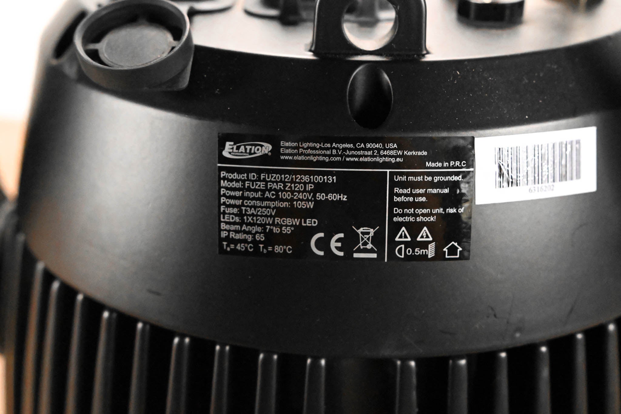 Elation Fuze Par Z120 IP 120W RGBW LED Par with Zoom (NO POWER SUPPLY)