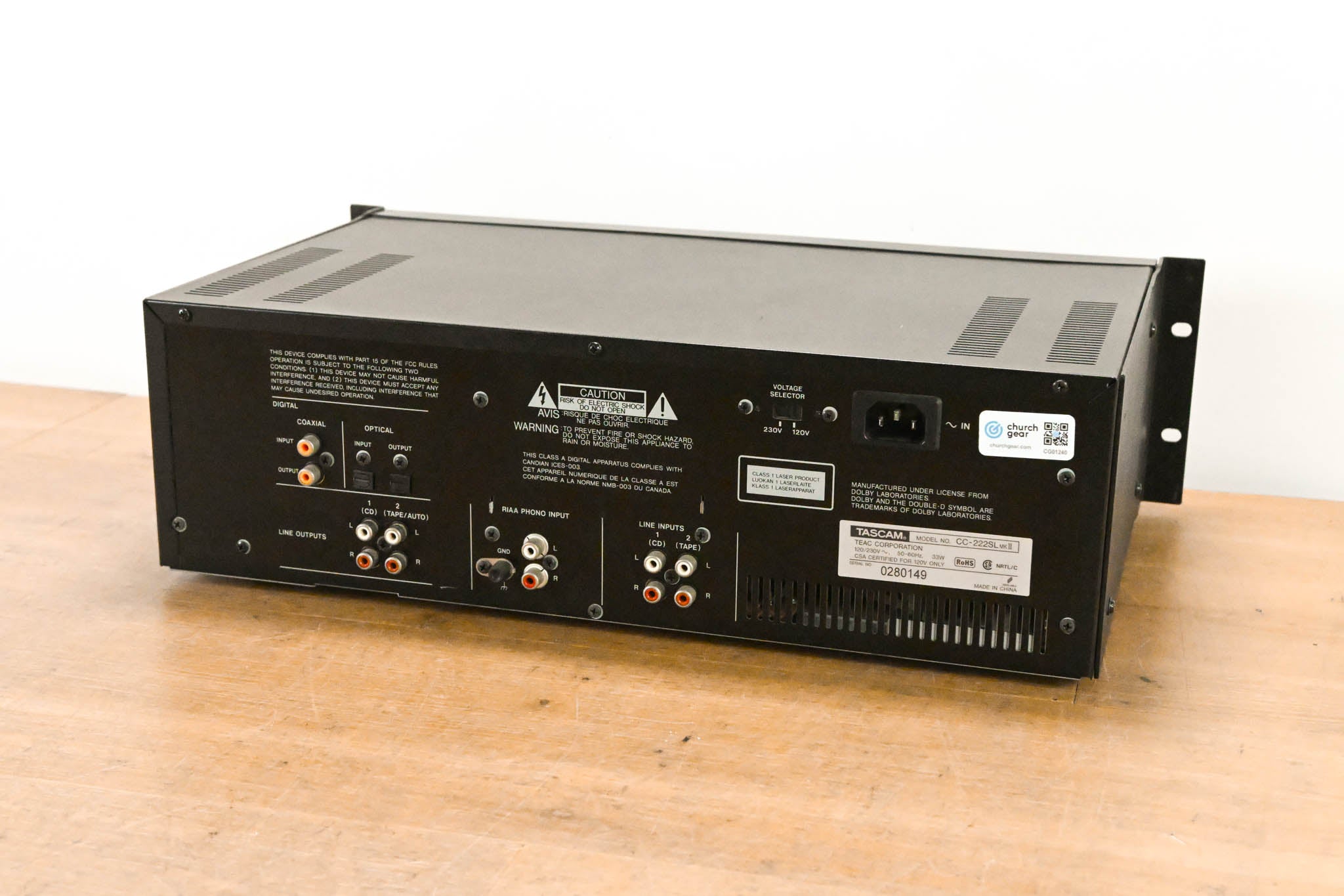 TASCAM CC-222SLMKII CD Recorder / Cassette Combination Deck