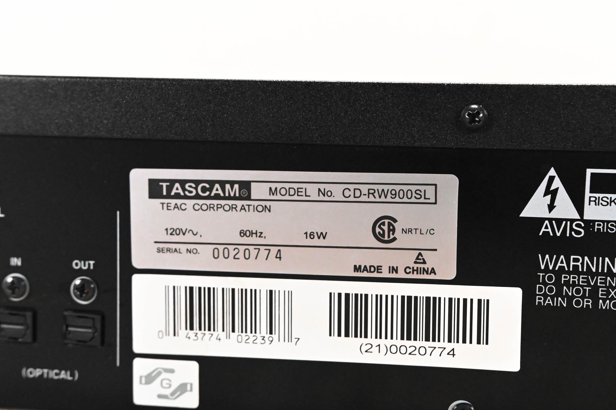 TASCAM CD-RW900SL CD Rewritable Recorder