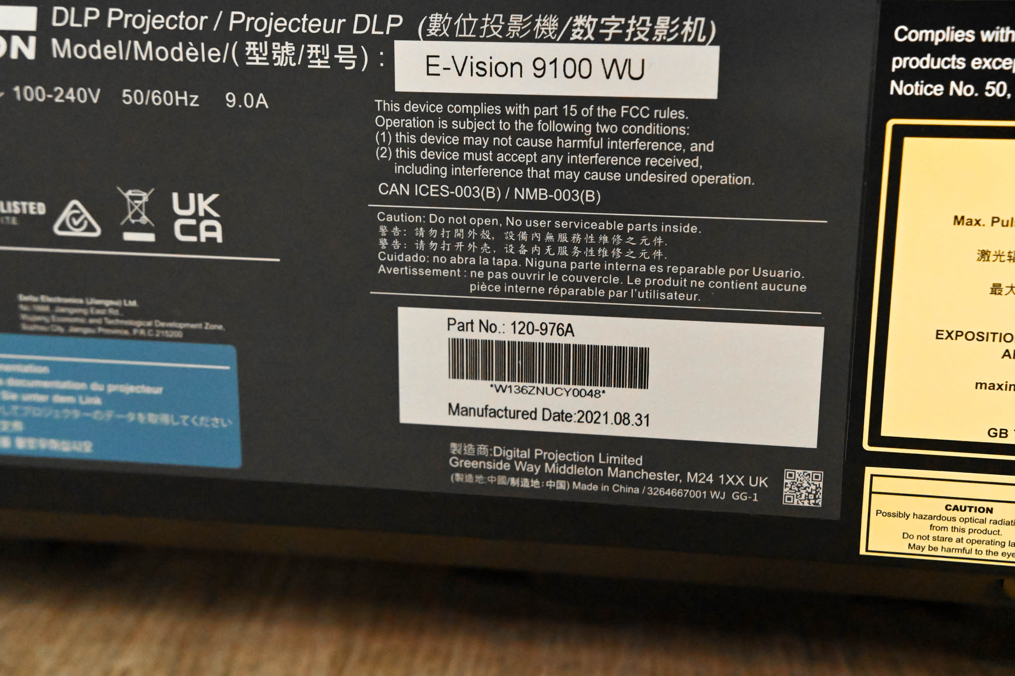Digital Projection E-Vision 9100 WU WUXGA Large Venue DLP Projector