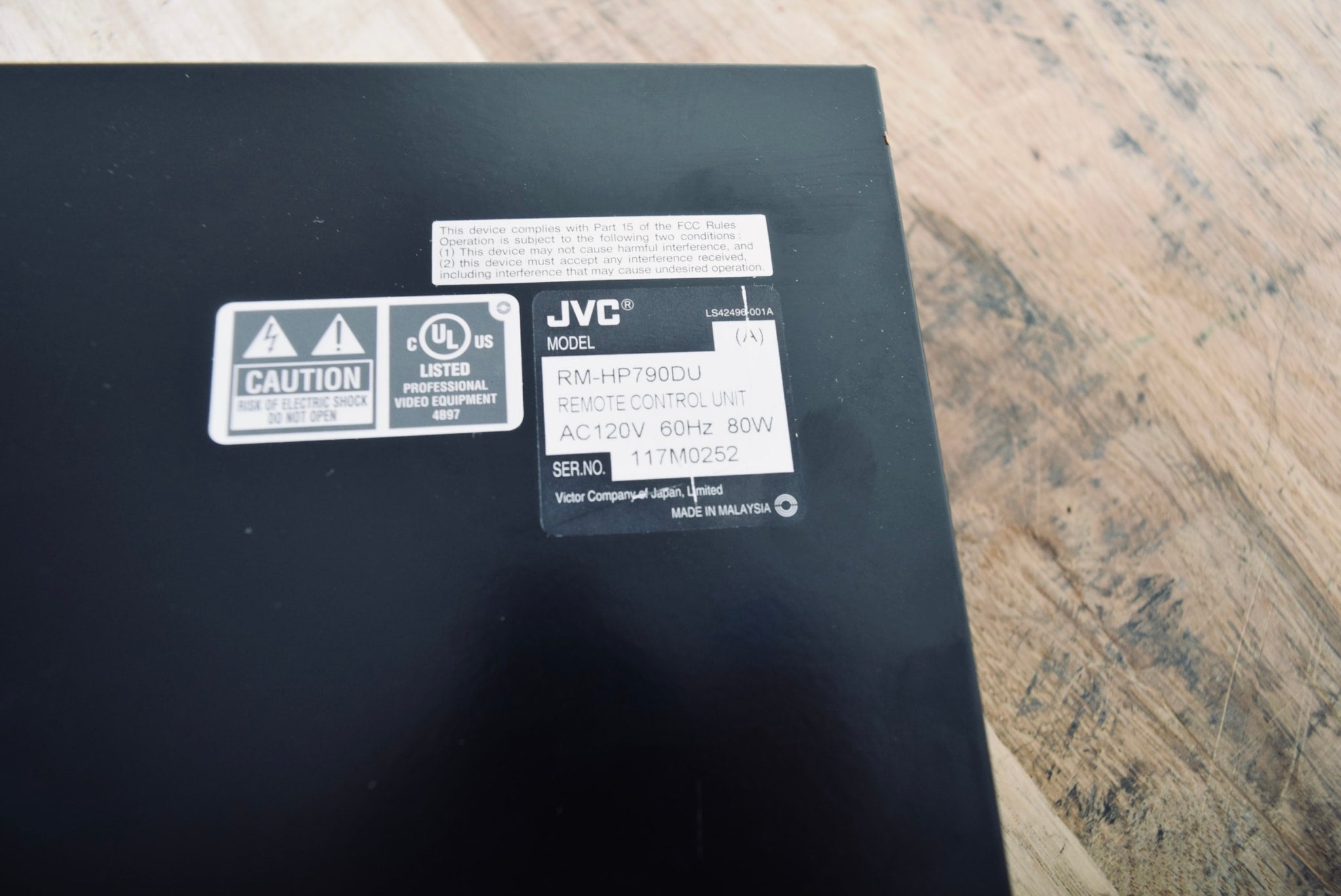 JVC RM-HP790DU Camera Control Unit