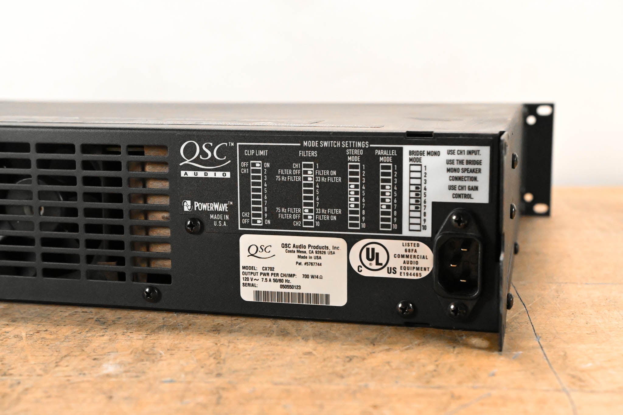 QSC CX702 2-Channel 700W Power Amplifier