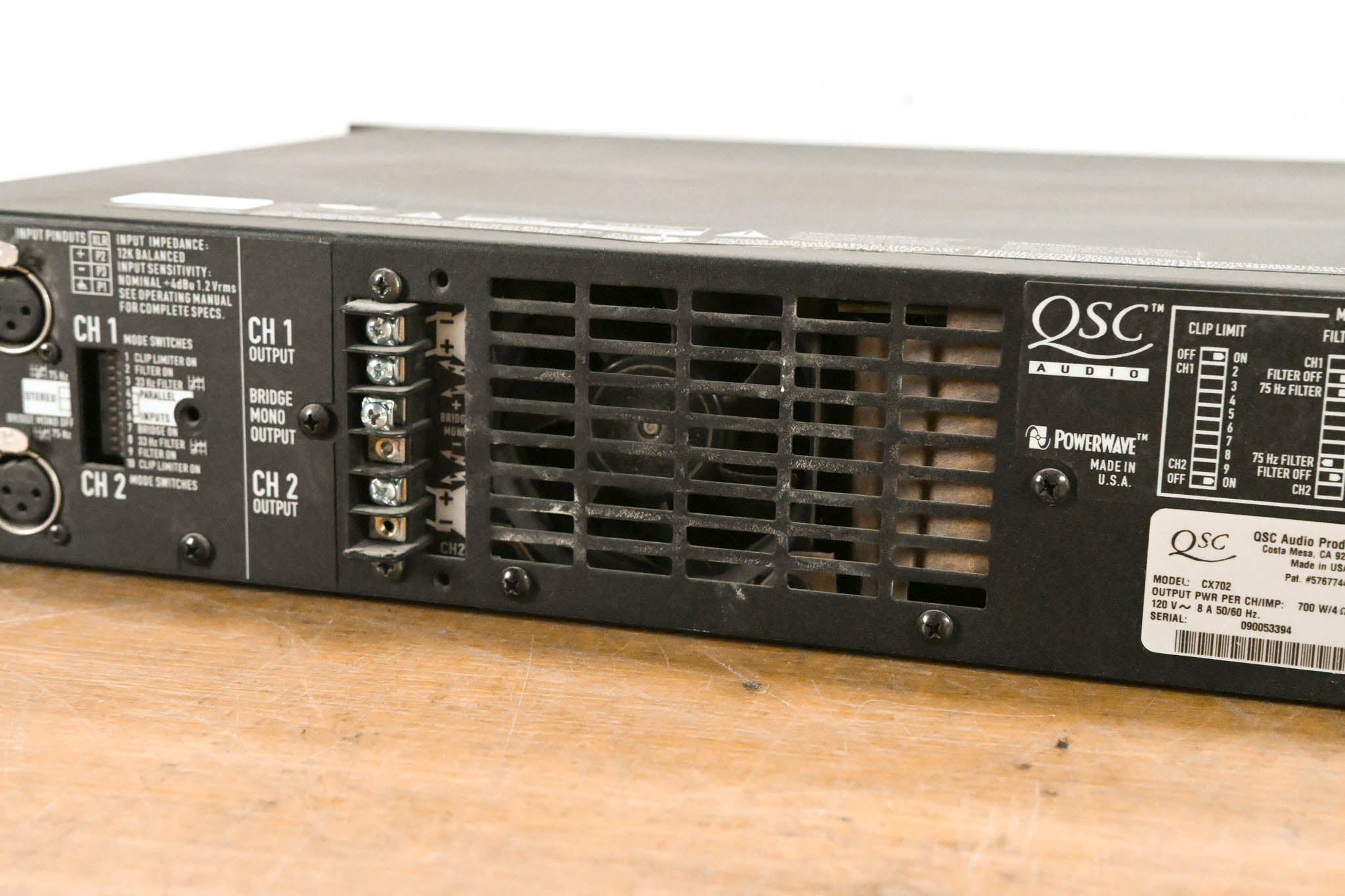 QSC CX702 2-Channel 700W Power Amplifier