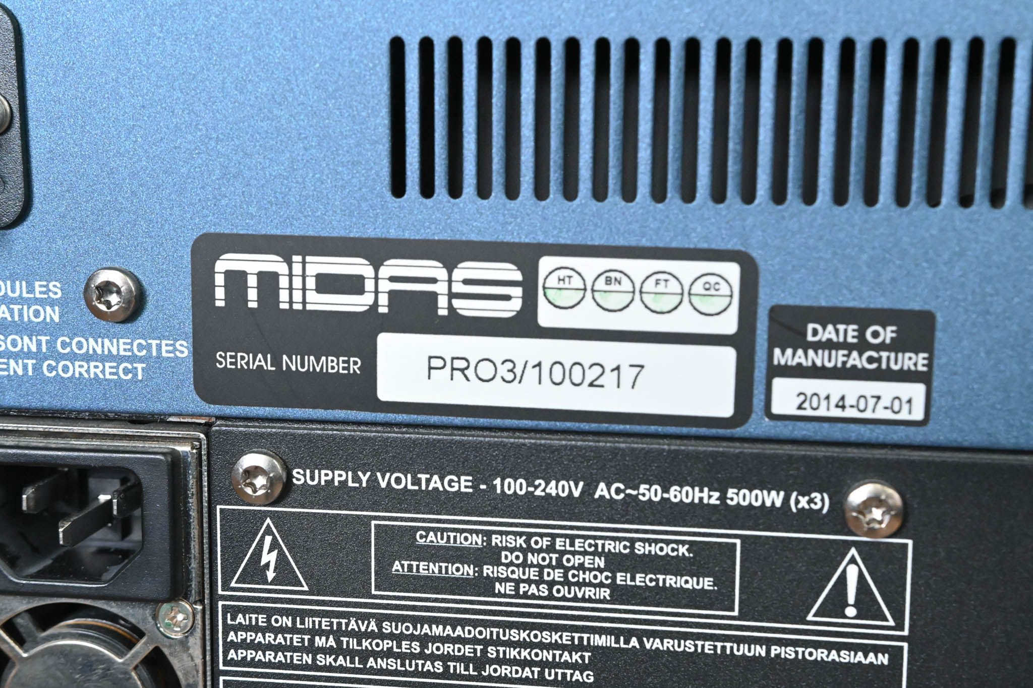 Midas PRO3 Live Digital Audio Mixing Control Surface with DL371 Engine