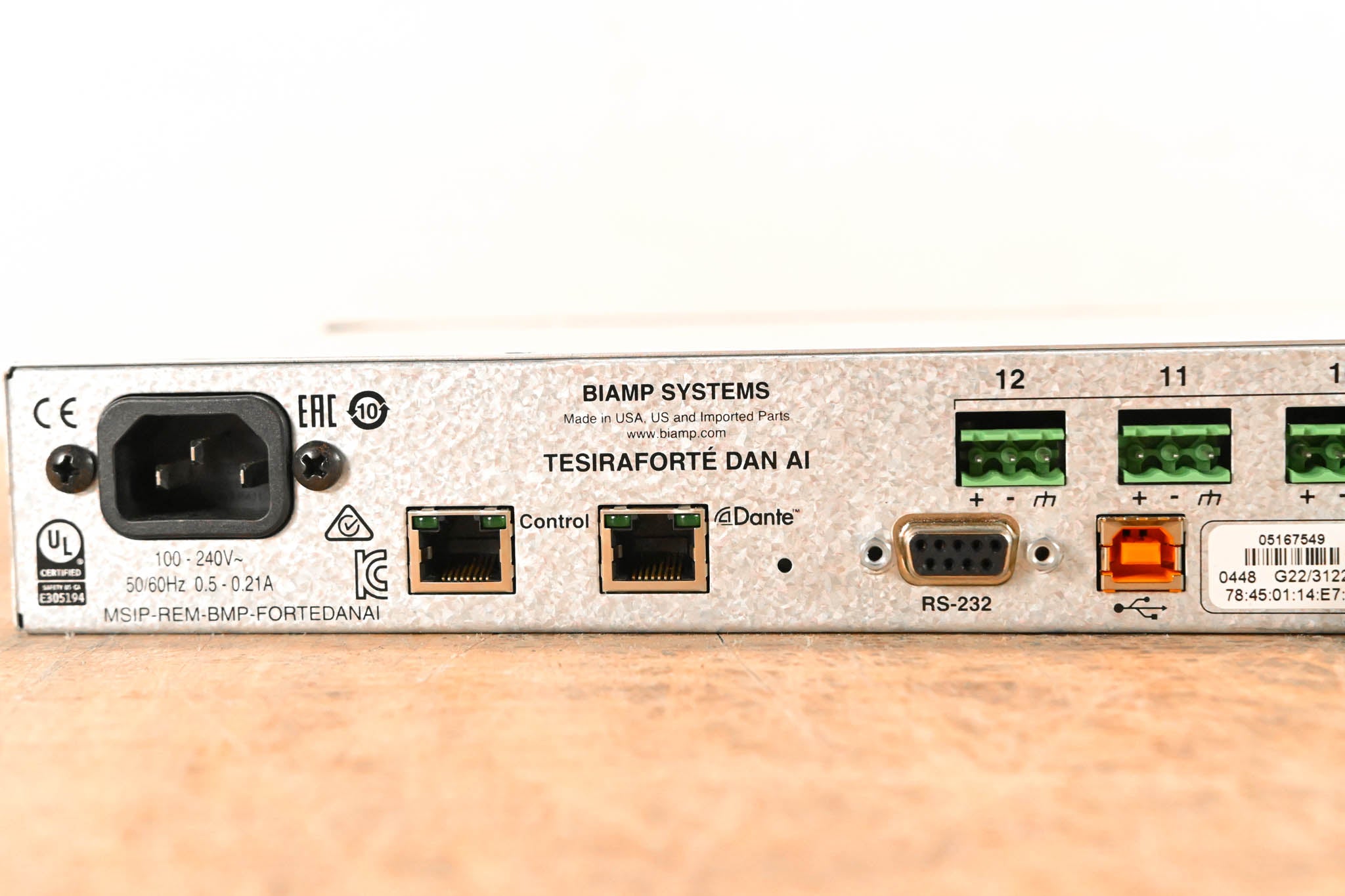 Biamp TesiraFORTÉ DAN AI Fixed I/O DSP
