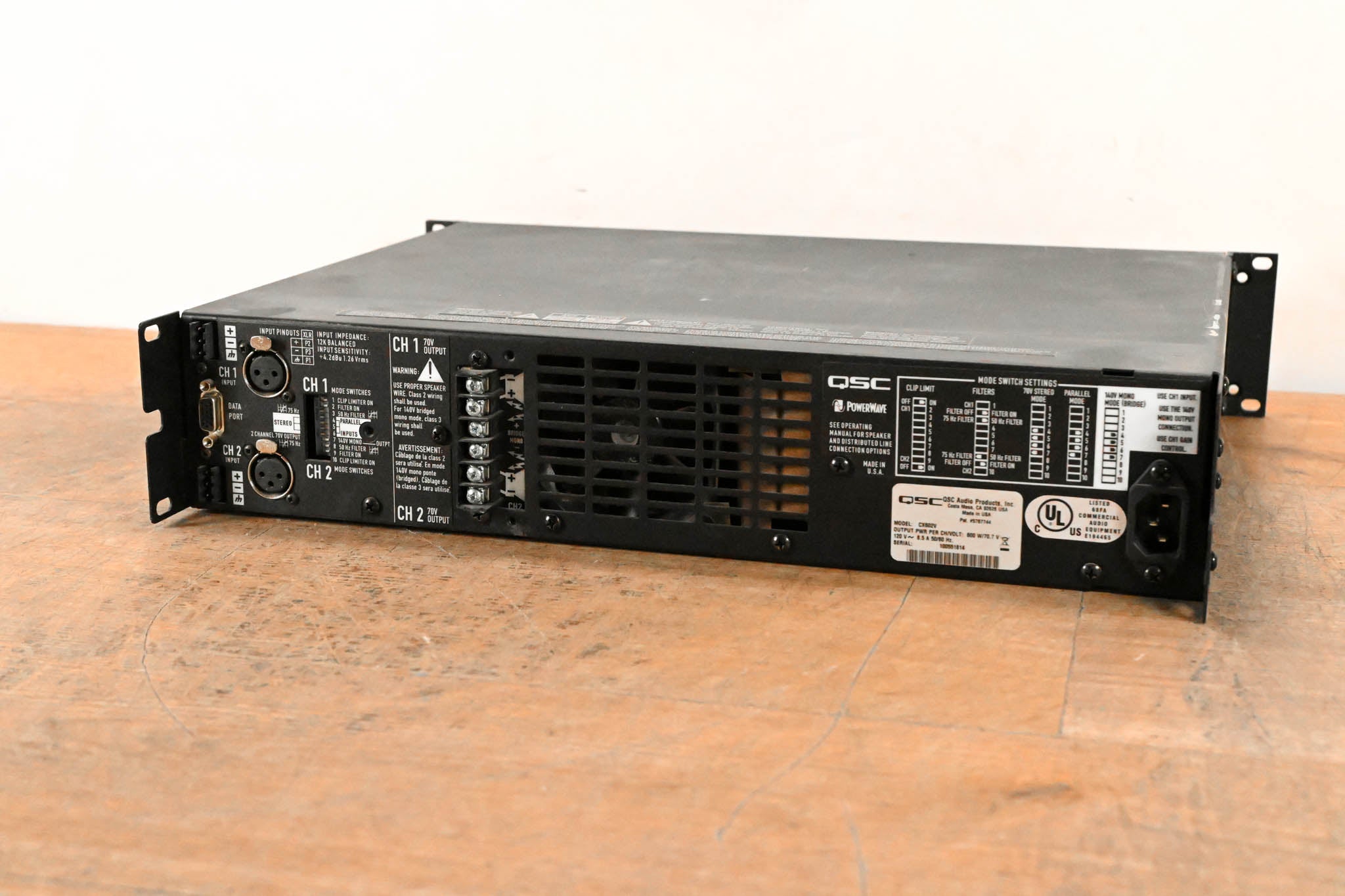 QSC CX602V 2-Channel 70V Power Amplifier