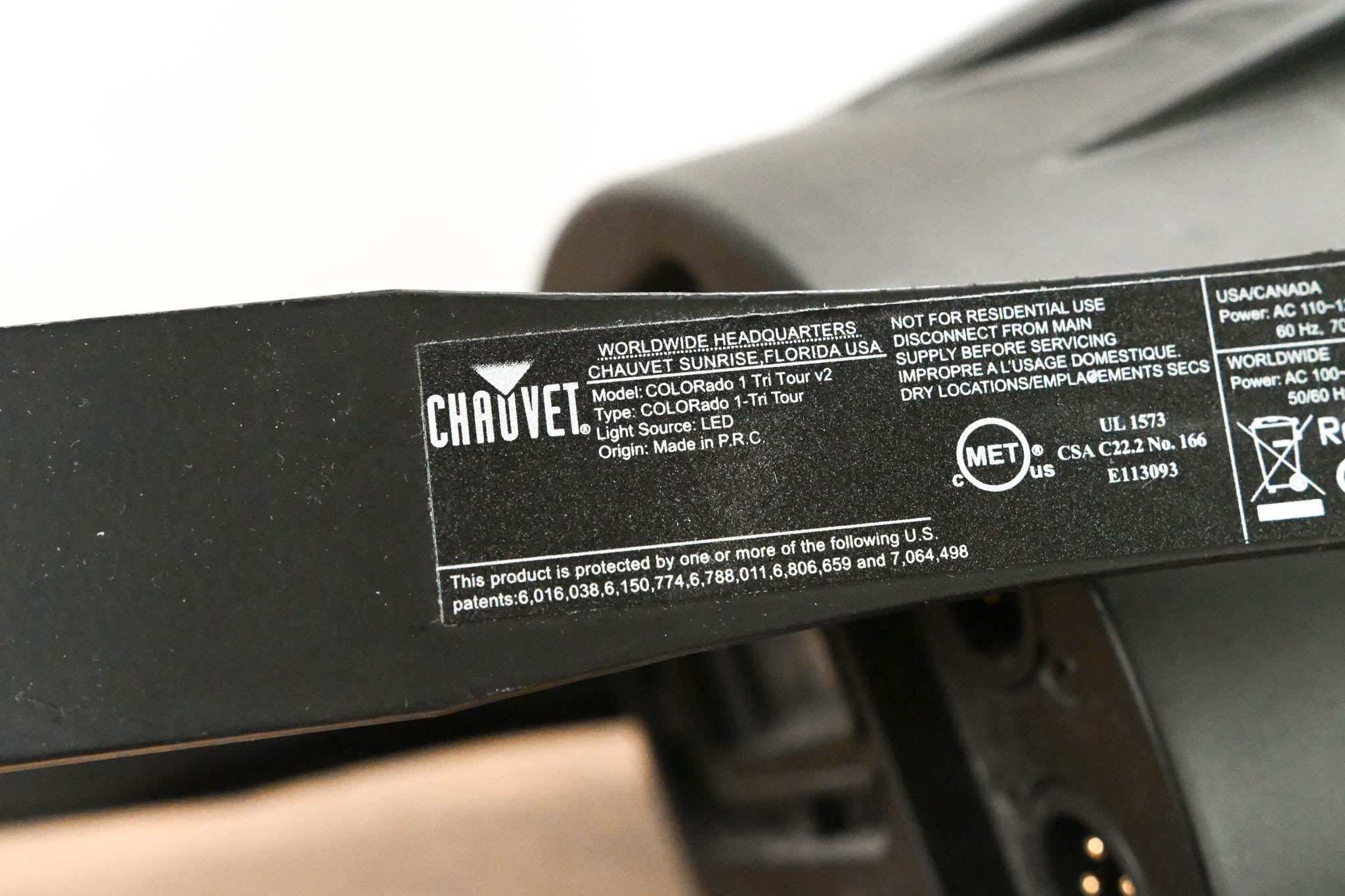 Chauvet COLORado 1-Tri Tour v2 RGB LED Wash Light